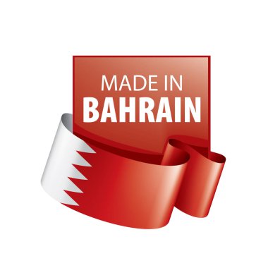 Bahreyn bayrağı, beyaz arkaplanda vektör illüstrasyonu