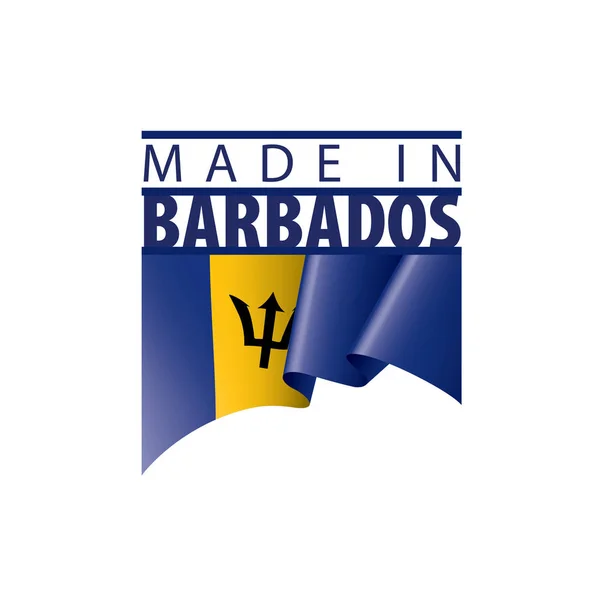 Drapeau Barbade, illustration vectorielle sur fond blanc. — Image vectorielle