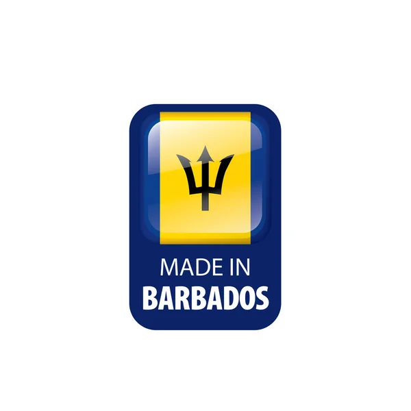 Barbados flagga, vektor illustration på en vit bakgrund. — Stock vektor