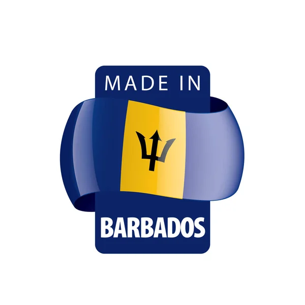 Flaga Barbadosu, ilustracja wektora na białym tle. — Wektor stockowy