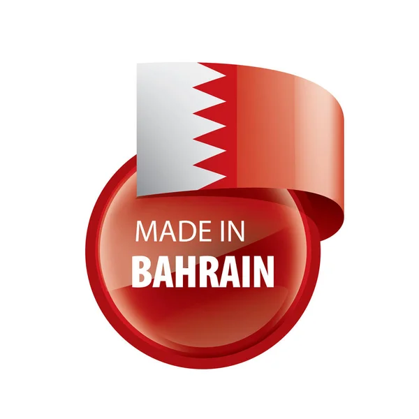 Bahrein vlag, vector illustratie op een witte achtergrond — Stockvector