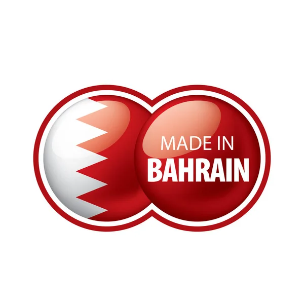 Флаг Бахрейна, векторная иллюстрация на белом фоне — стоковый вектор