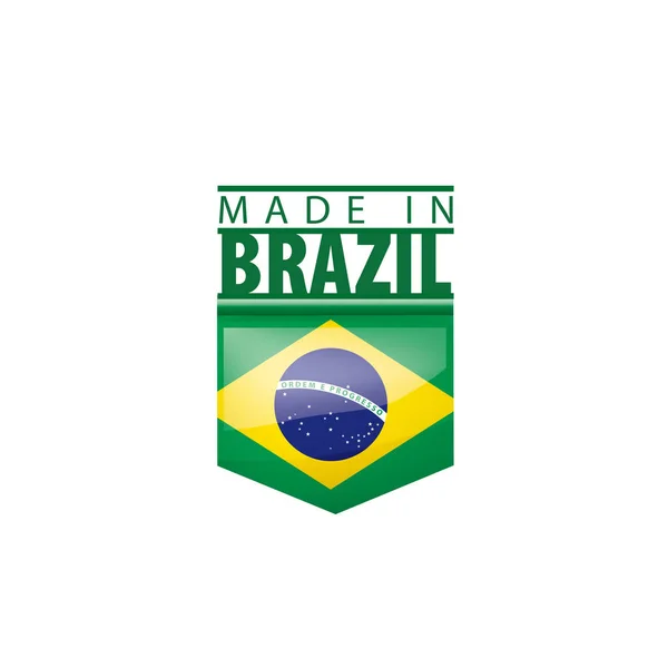 Bandera de Brasil, ilustración vectorial sobre fondo blanco — Archivo Imágenes Vectoriales