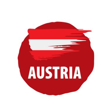 Avusturya bayrağı, beyaz arkaplanda vektör illüstrasyonu