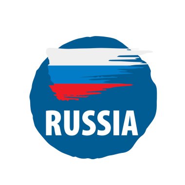 Rusya bayrağı, beyaz arkaplanda vektör illüstrasyonu