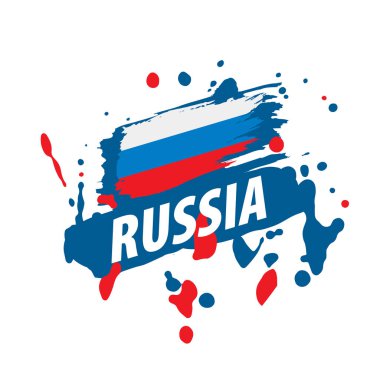 Rusya bayrağı, beyaz arkaplanda vektör illüstrasyonu