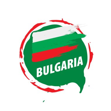 Beyaz arka planda Bulgaristan bayrağı ve vektör illüstrasyonu