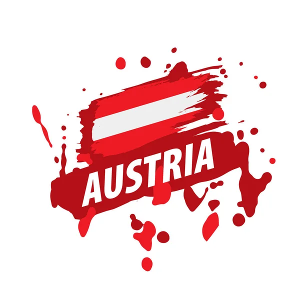 Rakousko vlajka, vektorové ilustrace na bílém pozadí — Stockový vektor