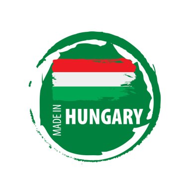 Beyaz arkaplanda Macaristan bayrağı, vektör illüstrasyonu