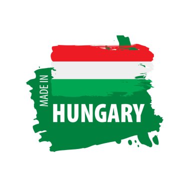 Beyaz arkaplanda Macaristan bayrağı, vektör illüstrasyonu