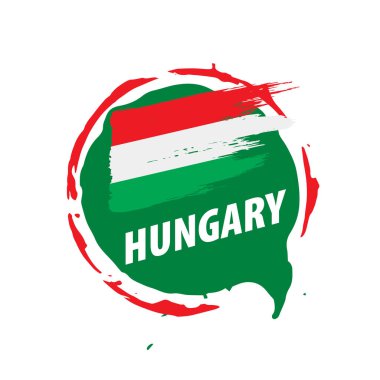 Beyaz arkaplanda Macaristan bayrağı, vektör illüstrasyonu