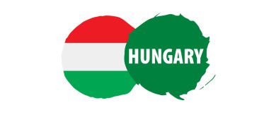 Beyaz arkaplanda Macaristan bayrağı, vektör illüstrasyonu