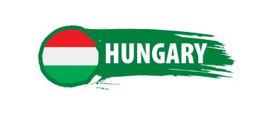 Beyaz arkaplanda Macaristan bayrağı, vektör illüstrasyonu