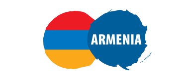 Beyaz arkaplanda Ermenistan bayrağı, vektör illüstrasyonu