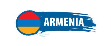 Beyaz arkaplanda Ermenistan bayrağı, vektör illüstrasyonu