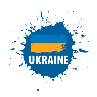 Beyaz arkaplanda Ukrayna bayrağı, vektör illüstrasyonu