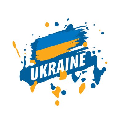 Beyaz arkaplanda Ukrayna bayrağı, vektör illüstrasyonu