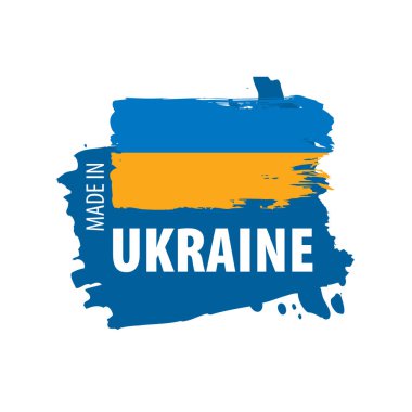 Beyaz arkaplanda Ukrayna bayrağı, vektör illüstrasyonu