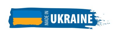 Beyaz arkaplanda Ukrayna bayrağı, vektör illüstrasyonu