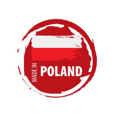 Polonya bayrağı, beyaz arkaplanda vektör illüstrasyonu