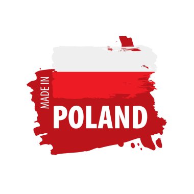 Polonya bayrağı, beyaz arkaplanda vektör illüstrasyonu