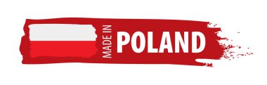 Polonya bayrağı, beyaz arkaplanda vektör illüstrasyonu