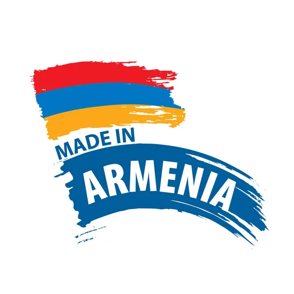 Bandera de Armenia, ilustración vectorial sobre fondo blanco — Vector de stock