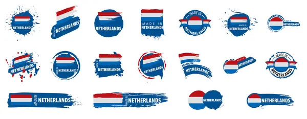 Nederlandse vlag, vectorillustratie op een witte achtergrond — Stockvector