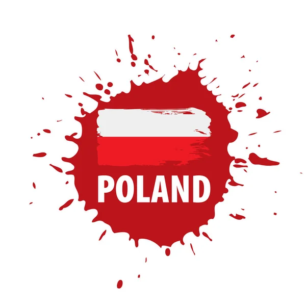 Polonia bandiera, illustrazione vettoriale su sfondo bianco — Vettoriale Stock