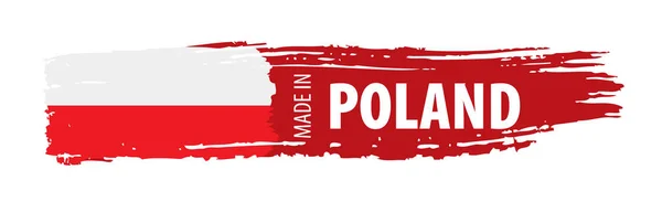 Poland flag, vector illustration on a white background — Stock Vector