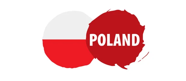 Drapeau Pologne, illustration vectorielle sur fond blanc — Image vectorielle