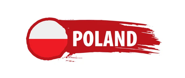 폴란드 국기, 흰 배경 위의 벡터 일러스트 — 스톡 벡터