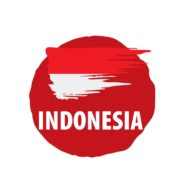 Bendera Indonesia, gambar vektor pada latar belakang putih - Stok Vektor