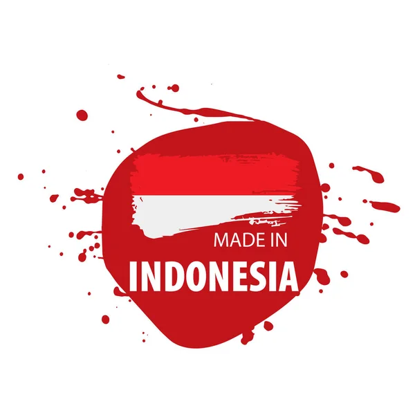 Bandera de Indonesia, ilustración vectorial sobre fondo blanco — Vector de stock