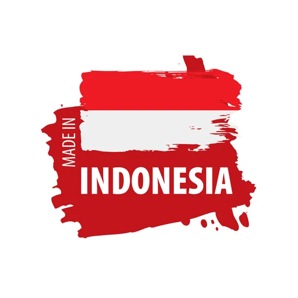 Flaga Indonezji, ilustracja wektora na białym tle — Wektor stockowy