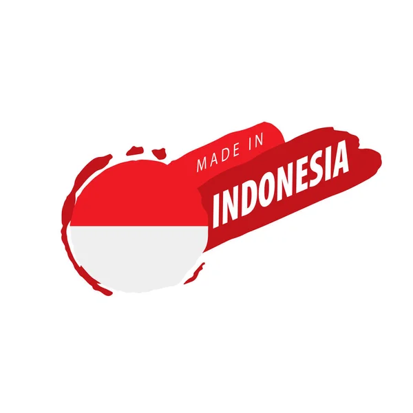 Indonéská vlajka, vektorová ilustrace na bílém pozadí — Stockový vektor
