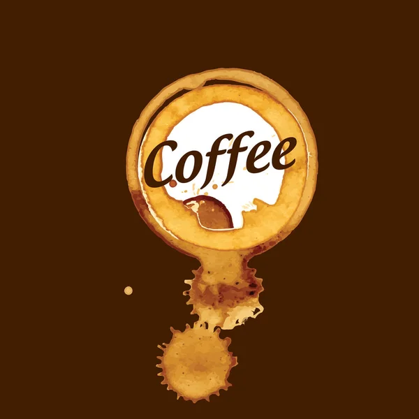 Du café éclaboussé. Illustration vectorielle sur fond brun — Image vectorielle