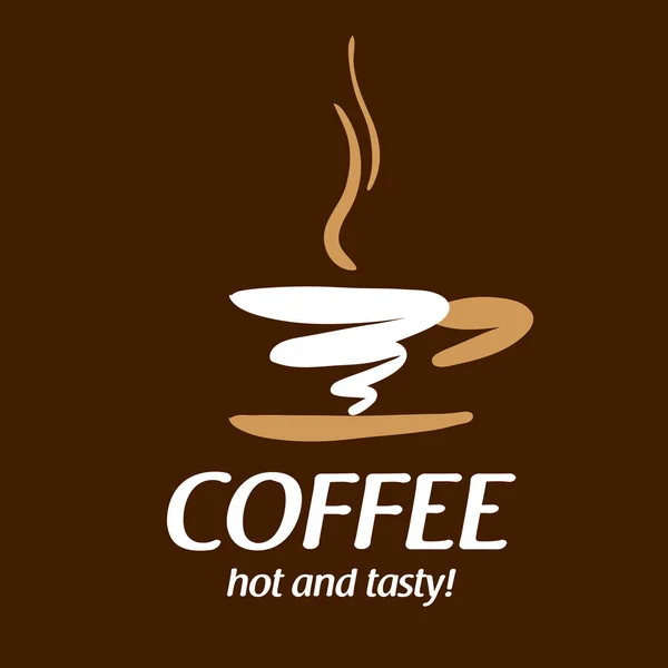 Coffee logo. Vector illustration on brown background — Stock Vector