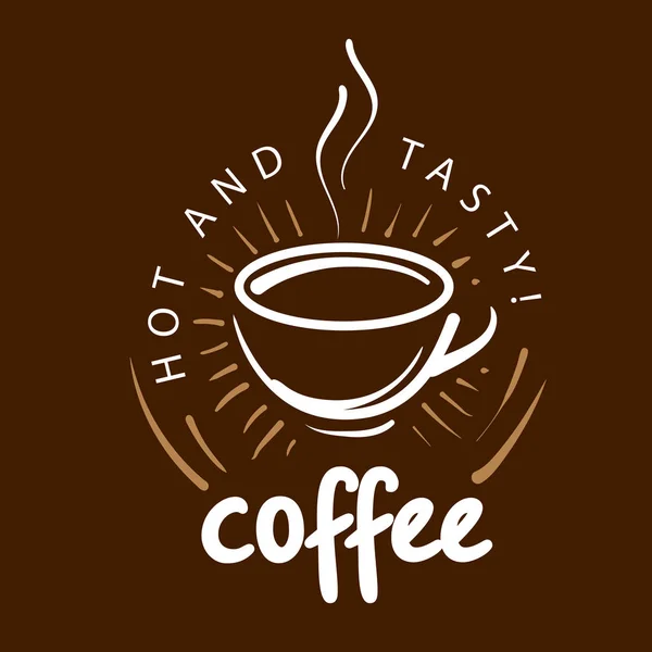 Coffee logo. Vector illustration on brown background — Stock Vector
