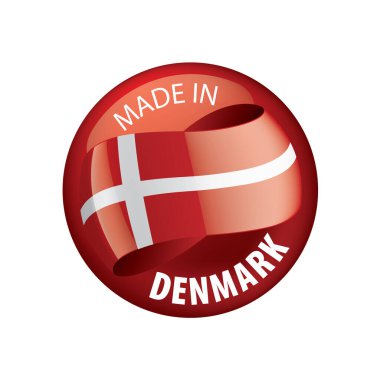 Danimarka bayrağı, beyaz bir arka plan üzerinde vektör çizim