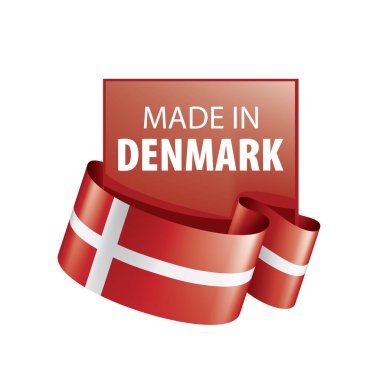 Danimarka bayrağı, beyaz bir arka plan üzerinde vektör çizim