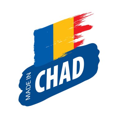 Çad bayrağı, beyaz bir arka plan üzerinde vektör çizim.
