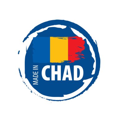 Çad bayrağı, beyaz bir arka plan üzerinde vektör çizim.