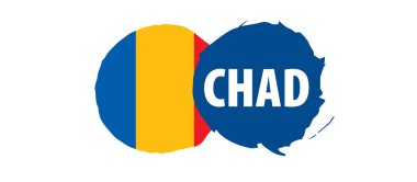 Çad bayrağı, beyaz bir arka plan üzerinde vektör çizim.