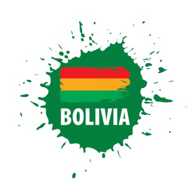 Bolivya bayrak, beyaz bir arka plan üzerinde vektör çizim.