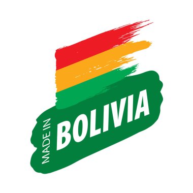 Bolivya bayrak, beyaz bir arka plan üzerinde vektör çizim.