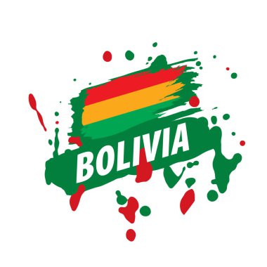Bolivya bayrak, beyaz bir arka plan üzerinde vektör çizim.