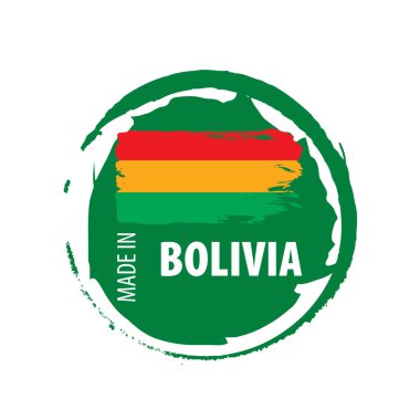 Bolivya bayrak, beyaz bir arka plan üzerinde vektör çizim.