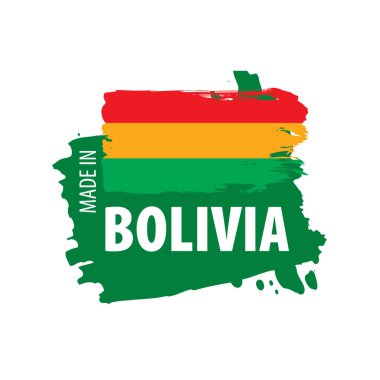 Bolivya bayrak, beyaz bir arka plan üzerinde vektör çizim.