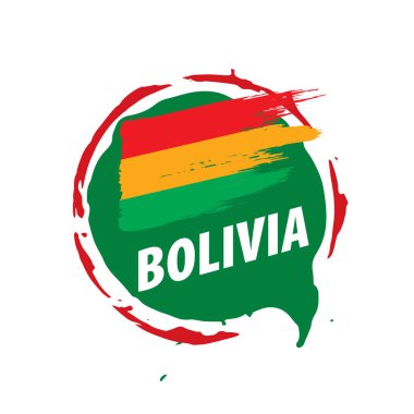 Bolivya bayrak, beyaz bir arka plan üzerinde vektör çizim.